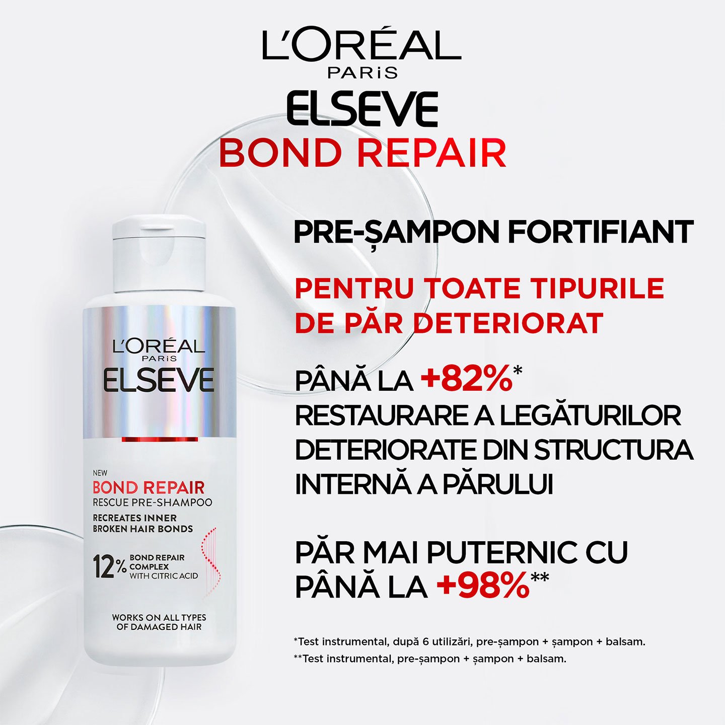 Pre-Șampon Elseve Bond Repair pentru păr deteriorat proprietati
