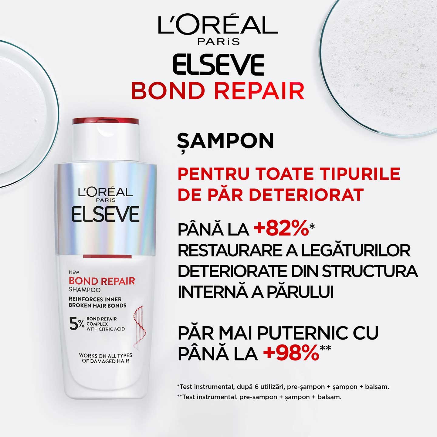 Șampon Elseve Bond Repair pentru păr deteriorat proprietati