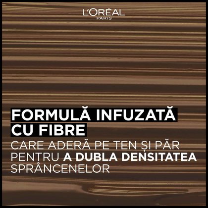 Infaillible 24H Brow Light Brunette formula infuzata cu fibre