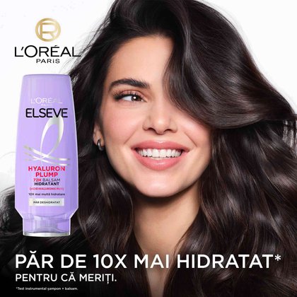 Balsam Elseve Hyaluron Plump pentru păr deshidratat inainte si dupa