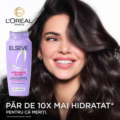 Șampon Elseve Hyaluron Plump pentru păr deshidratat inainte si dupa
