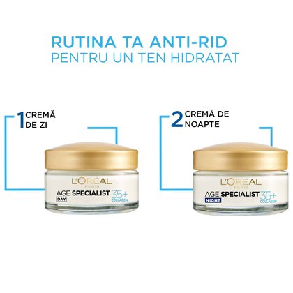 crema antirid hidratanta de noapte age specialist 35+ rutina