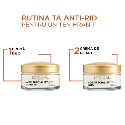 crema antirid hidratanta de noapte age specialist 55+ rutina