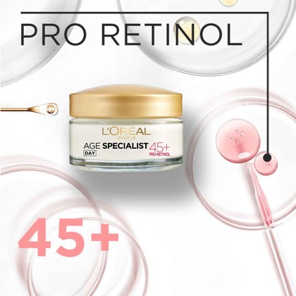 crema antirid hidratanta de zi age specialist 45+ pro-retinol