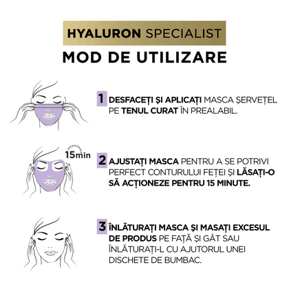 masca servetel hidratanta hyaluron specialist utilizare