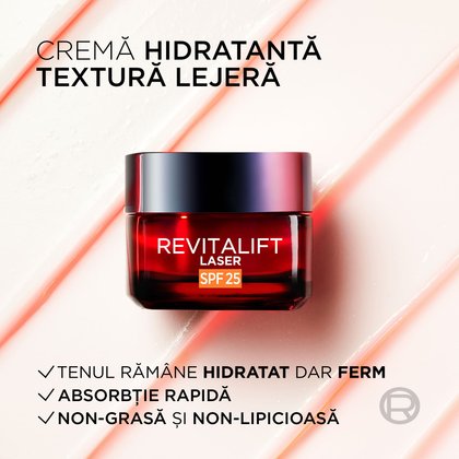 crema antirid de zi cu spf 25 revitalift laser renew textura fina