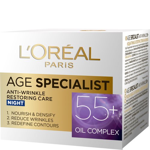 crema antirid hidratanta de noapte age specialist 55+ loreal paris